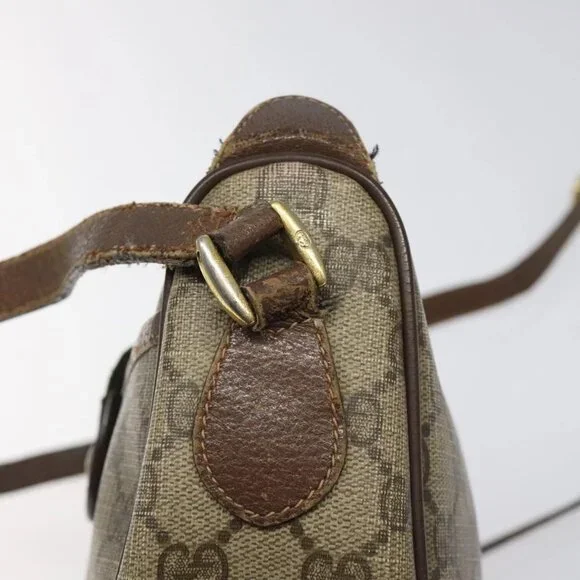 GUCCI GG Supreme Web Sherry Line Bag PVC Beige Gold 89 02 032 Auth - Picture 9 of 16